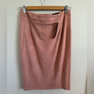 Lulus Dusty Rose Sude Pencil Skirt